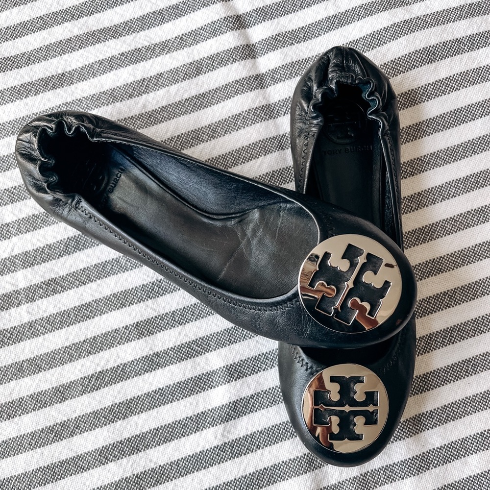 Black Tori Burch Minnie Ballet Flats 9.5